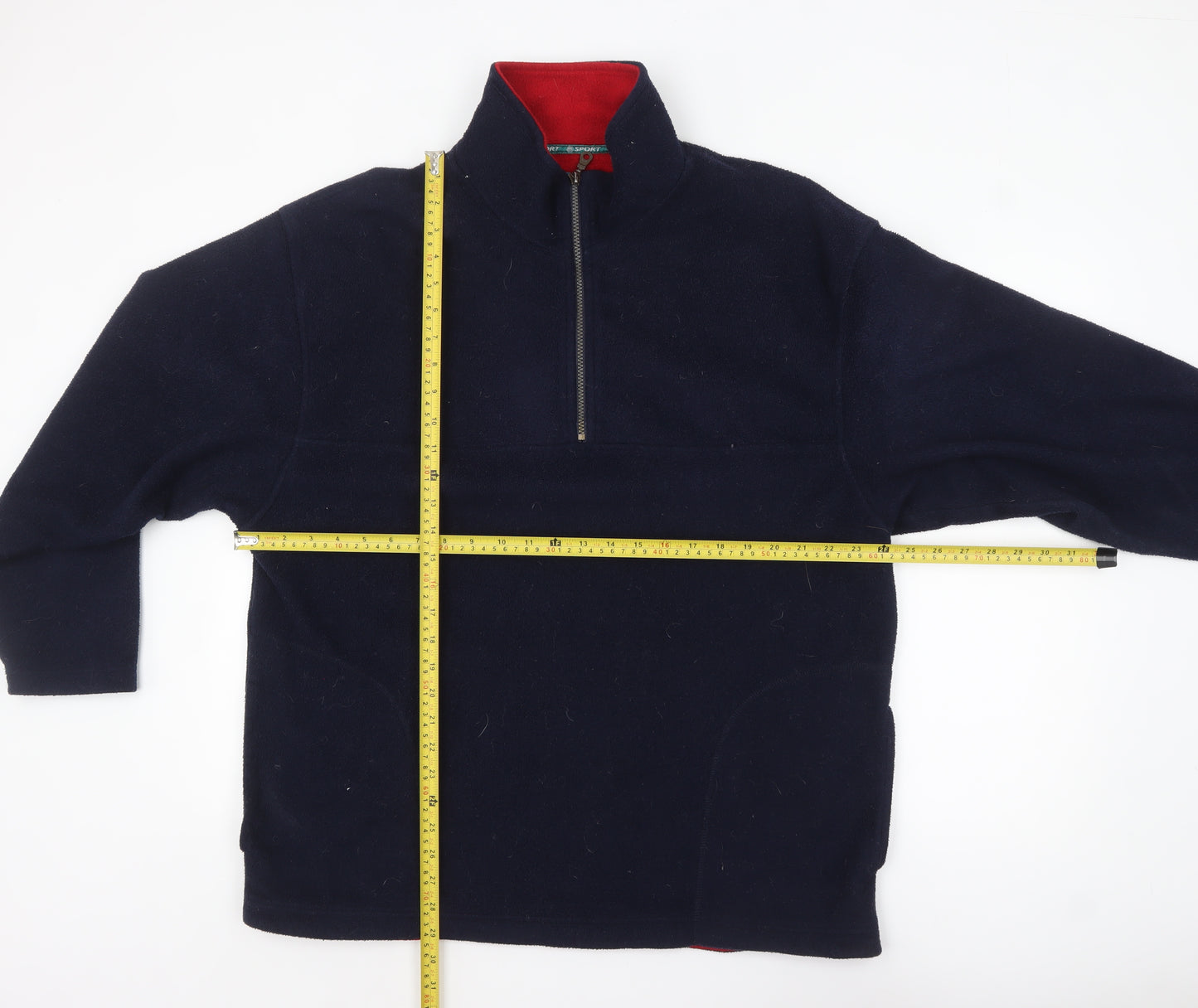 St. Bernard Men's Blue Fleece 1/2 Zip Pullover Sweatshirt Size L