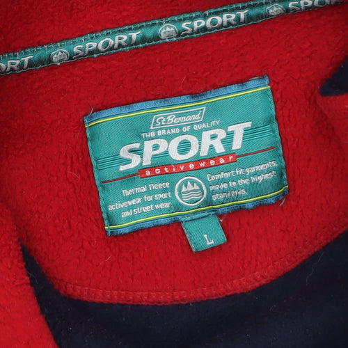 St. Bernard Men's Blue Fleece 1/2 Zip Pullover Sweatshirt Size L