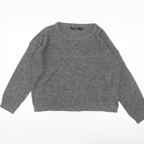 Brave Soul Women's Grey Knit Long Sleeve Pullover Jumper Size L