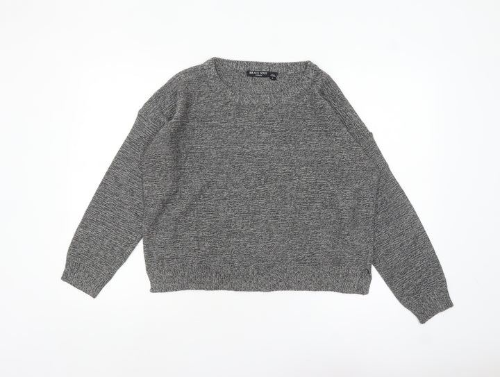 Brave Soul Women's Grey Knit Long Sleeve Pullover Jumper Size L
