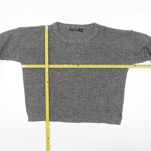 Brave Soul Women's Grey Knit Long Sleeve Pullover Jumper Size L