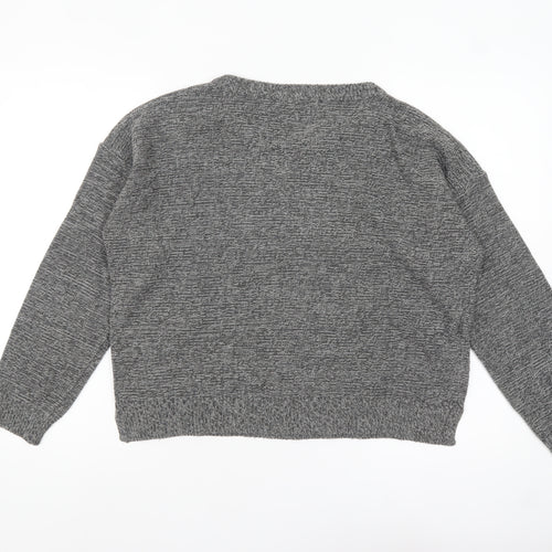 Brave Soul Women's Grey Knit Long Sleeve Pullover Jumper Size L