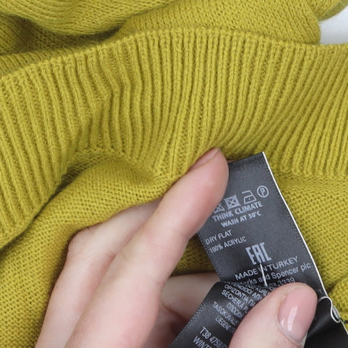 Marks and Spencer Women’s Green Beaded Acrylic Jumper Size 14