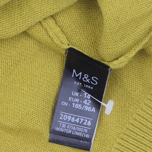 Marks and Spencer Women’s Green Beaded Acrylic Jumper Size 14