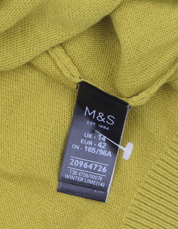 Marks and Spencer Women’s Green Beaded Acrylic Jumper Size 14