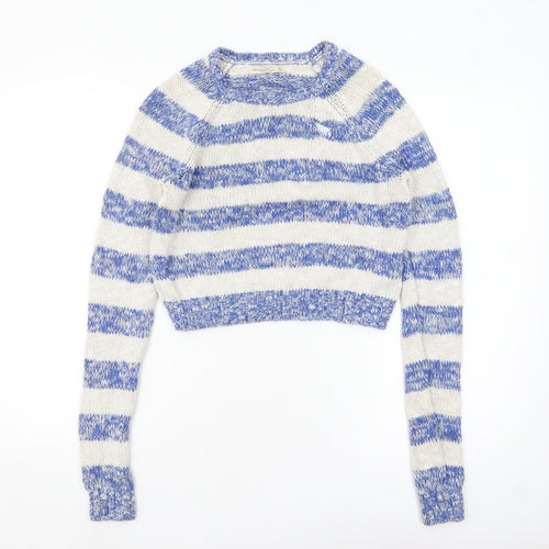 Abercrombie & Fitch Womens Blue Stripe Knit Jumper XS