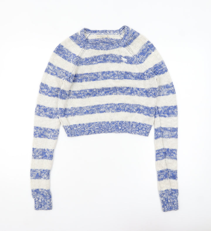Abercrombie & Fitch Womens Blue Stripe Knit Jumper XS