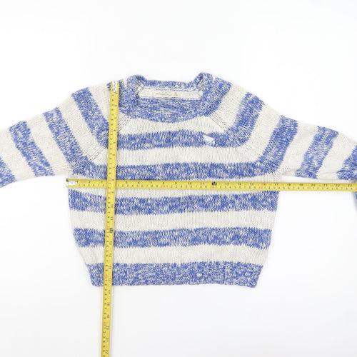 Abercrombie & Fitch Womens Blue Stripe Knit Jumper XS