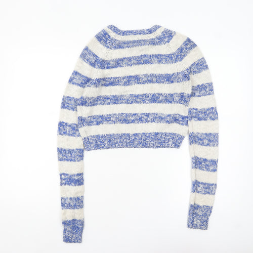 Abercrombie & Fitch Womens Blue Stripe Knit Jumper XS