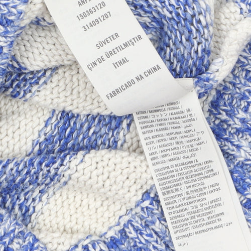 Abercrombie & Fitch Womens Blue Stripe Knit Jumper XS