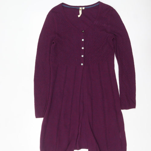 White Stuff Women’s Purple Long Sleeve A-Line Knit Dress Size 10