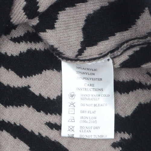 Motel Womens Beige Black Animal Print Knit Sleeveless Vest XS