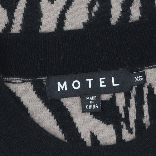 Motel Womens Beige Black Animal Print Knit Sleeveless Vest XS