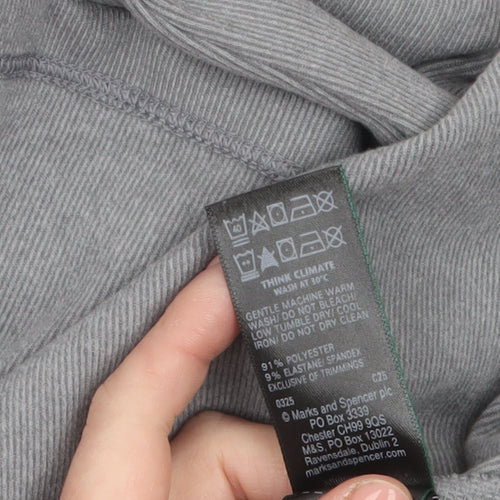 Marks and Spencer Women Grey A-Line Knit Dress Size 14 Long Sleeve