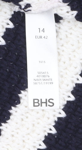 BHS Women’s Multicoloured Striped Knit Jumper Size 14