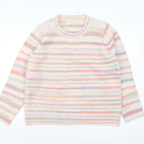 Autonomy Womens Multicoloured L Striped Knit Pullover Jumper