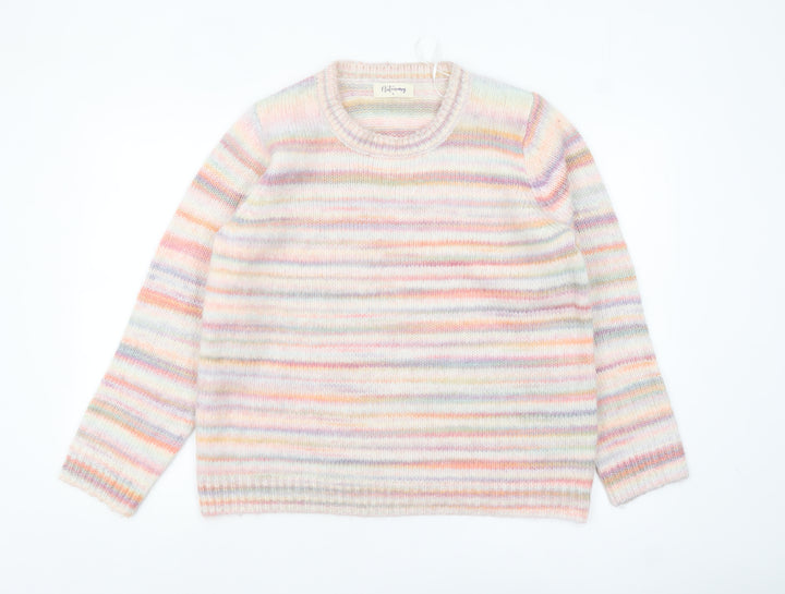 Autonomy Womens Multicoloured L Striped Knit Pullover Jumper