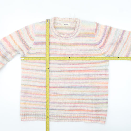 Autonomy Womens Multicoloured L Striped Knit Pullover Jumper