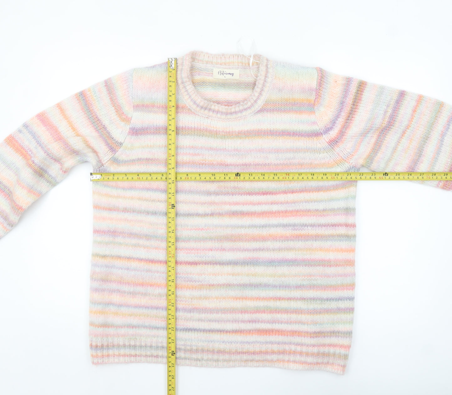 Autonomy Womens Multicoloured L Striped Knit Pullover Jumper