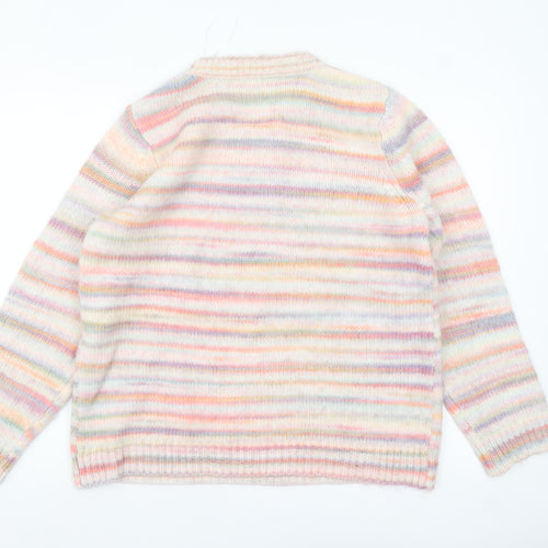 Autonomy Womens Multicoloured L Striped Knit Pullover Jumper