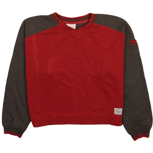 Reebok Boys Red & Grey Crew Neck Pullover Sweatshirt L