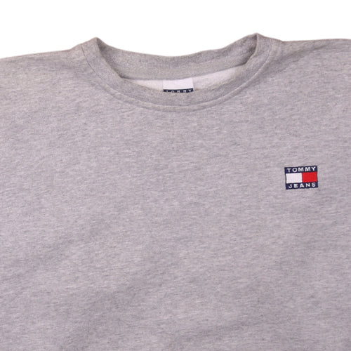 Tommy Hilfiger Women’s Grey Sweatshirt L Crew Neck Logo Casual
