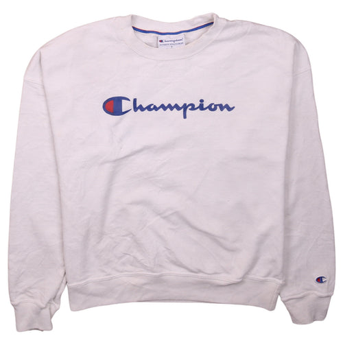 Champion Women's White Small Pullover Sweatshirt Classic Logo