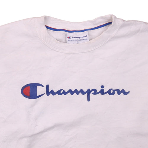 Champion Women's White Small Pullover Sweatshirt Classic Logo