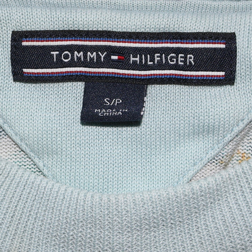 Tommy Hilfiger Women's Blue Tropical Floral Pullover Sweatshirt Size S
