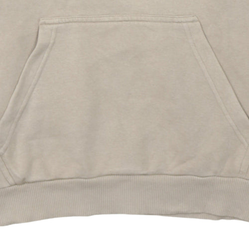Adidas Mens Beige Hoodie Medium Pullover Logo Graphic Hooded Sweatshirt