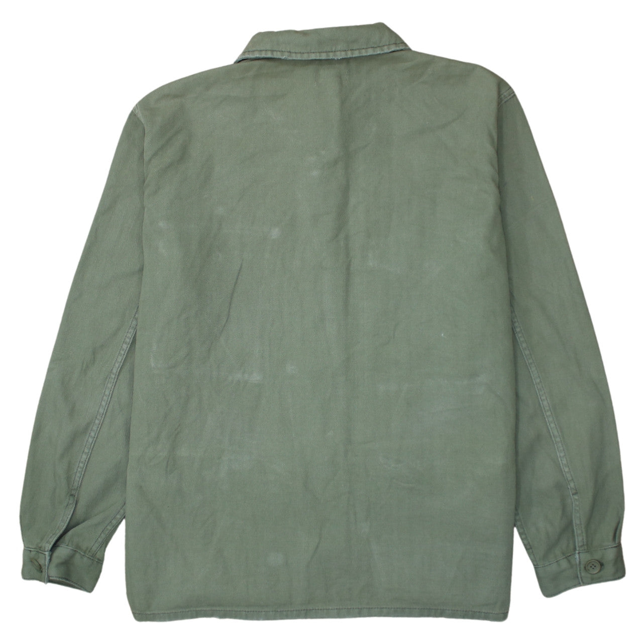 Topshop Women Green Cotton Button-Up Shirt UK 16 Military Style