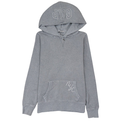 GAP Women’s Grey Pullover Hoodie Sweatshirt M Embroidered NYC Logo