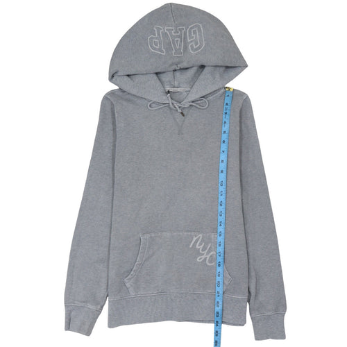 GAP Women’s Grey Pullover Hoodie Sweatshirt M Embroidered NYC Logo