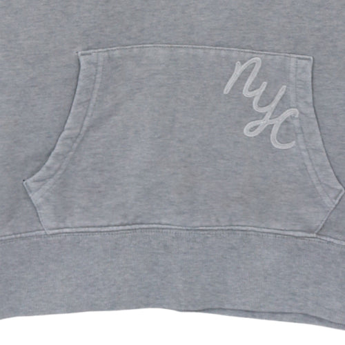 GAP Women’s Grey Pullover Hoodie Sweatshirt M Embroidered NYC Logo