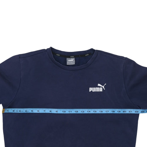 Puma Mens Blue Crew Neck Pullover Sweatshirt M Regular Fit
