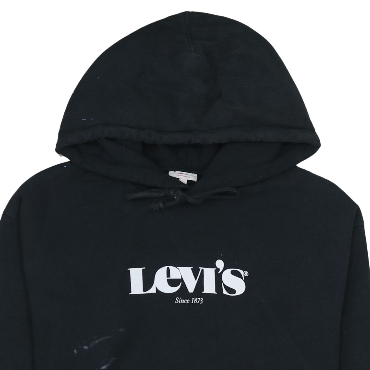 Levi's Mens Black Pullover Hoodie L Logo Graphic Cotton Fleece