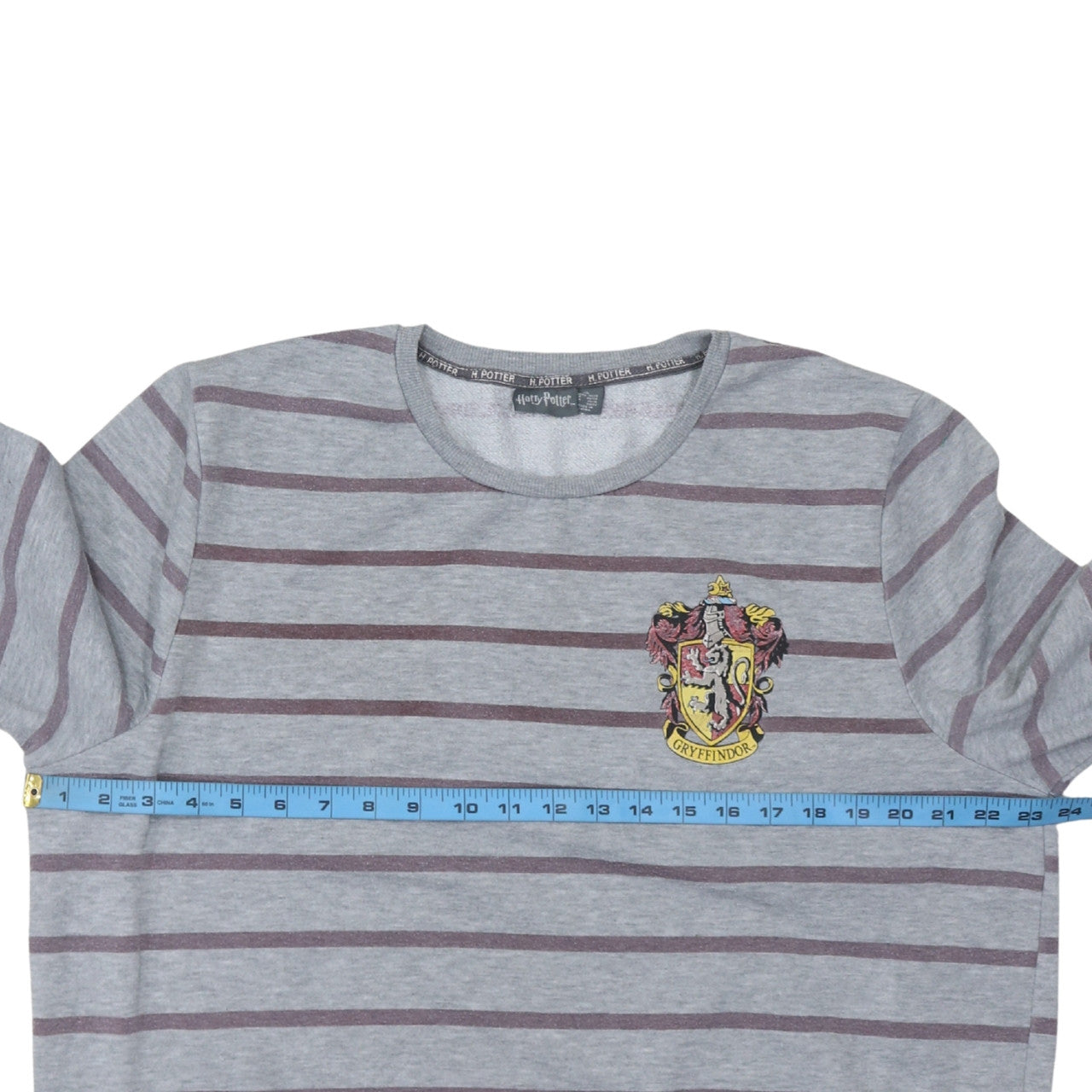 Harry Potter Women’s Grey Striped Gryffindor Pullover Sweatshirt XL