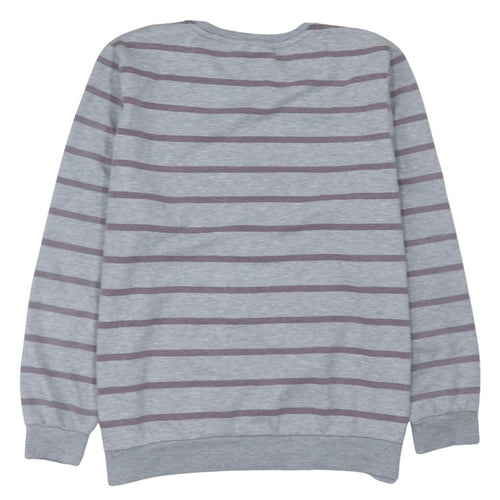 Harry Potter Women’s Grey Striped Gryffindor Pullover Sweatshirt XL