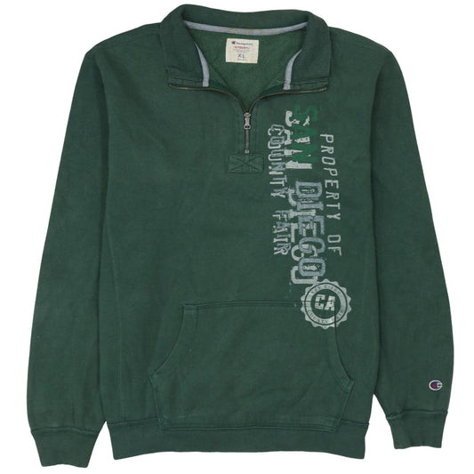 Champion Men's Green XL 1/4 Zip Fleece Activewear Jacket