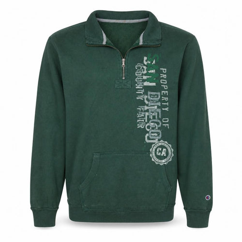 Champion Men's Green XL 1/4 Zip Fleece Activewear Jacket