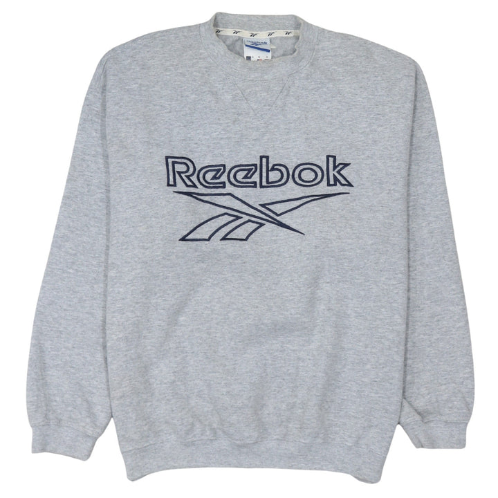 Reebok Men's Grey Pullover Sweatshirt Small Crew Neck Fleece