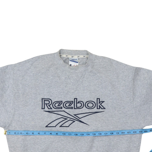 Reebok Men's Grey Pullover Sweatshirt Small Crew Neck Fleece