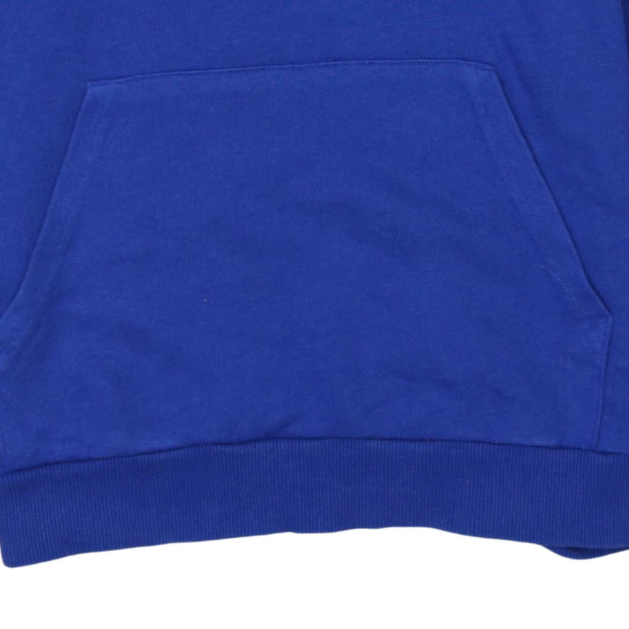 Adidas Boys Blue Pullover Hoodie XL 15-16 Years Cotton Blend Logo Print