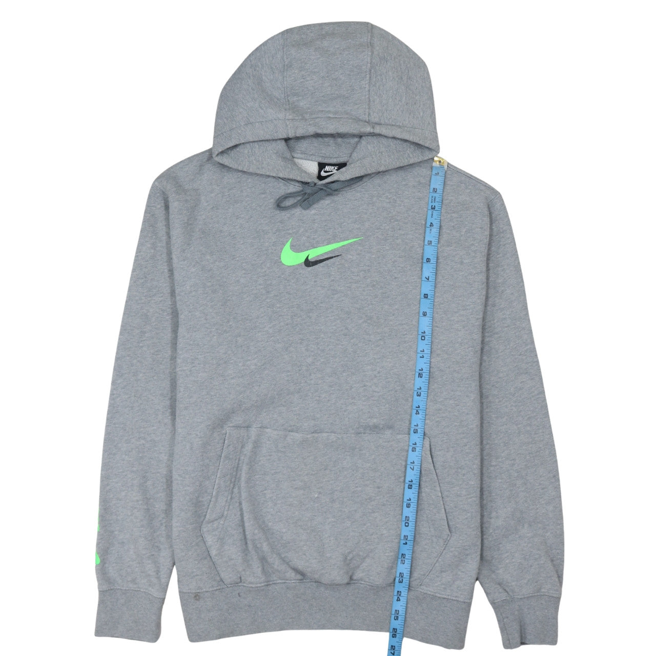 Nike Mens Grey Pullover Hoodie M Logo Fleece Sweatshirt