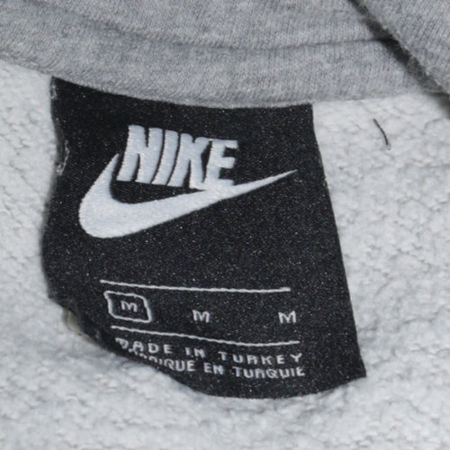 Nike Mens Grey Pullover Hoodie M Logo Fleece Sweatshirt