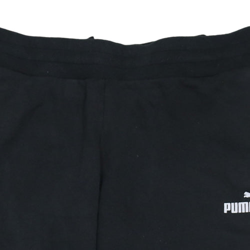 Puma Womens Black Jogger Sweatpants S Cotton Blend Fleece