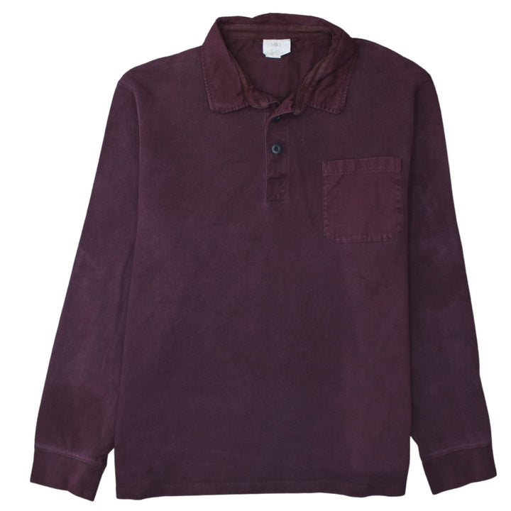 Marks and Spencer Men's 2XL Berry Purple Long Sleeve Button-Up Shirt
