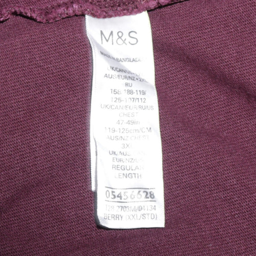 Marks and Spencer Men's 2XL Berry Purple Long Sleeve Button-Up Shirt