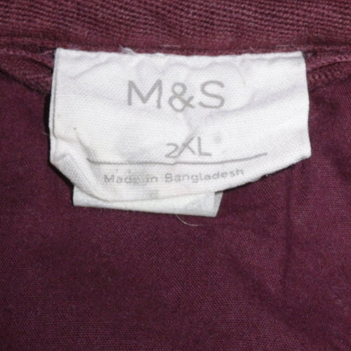 Marks and Spencer Men's 2XL Berry Purple Long Sleeve Button-Up Shirt