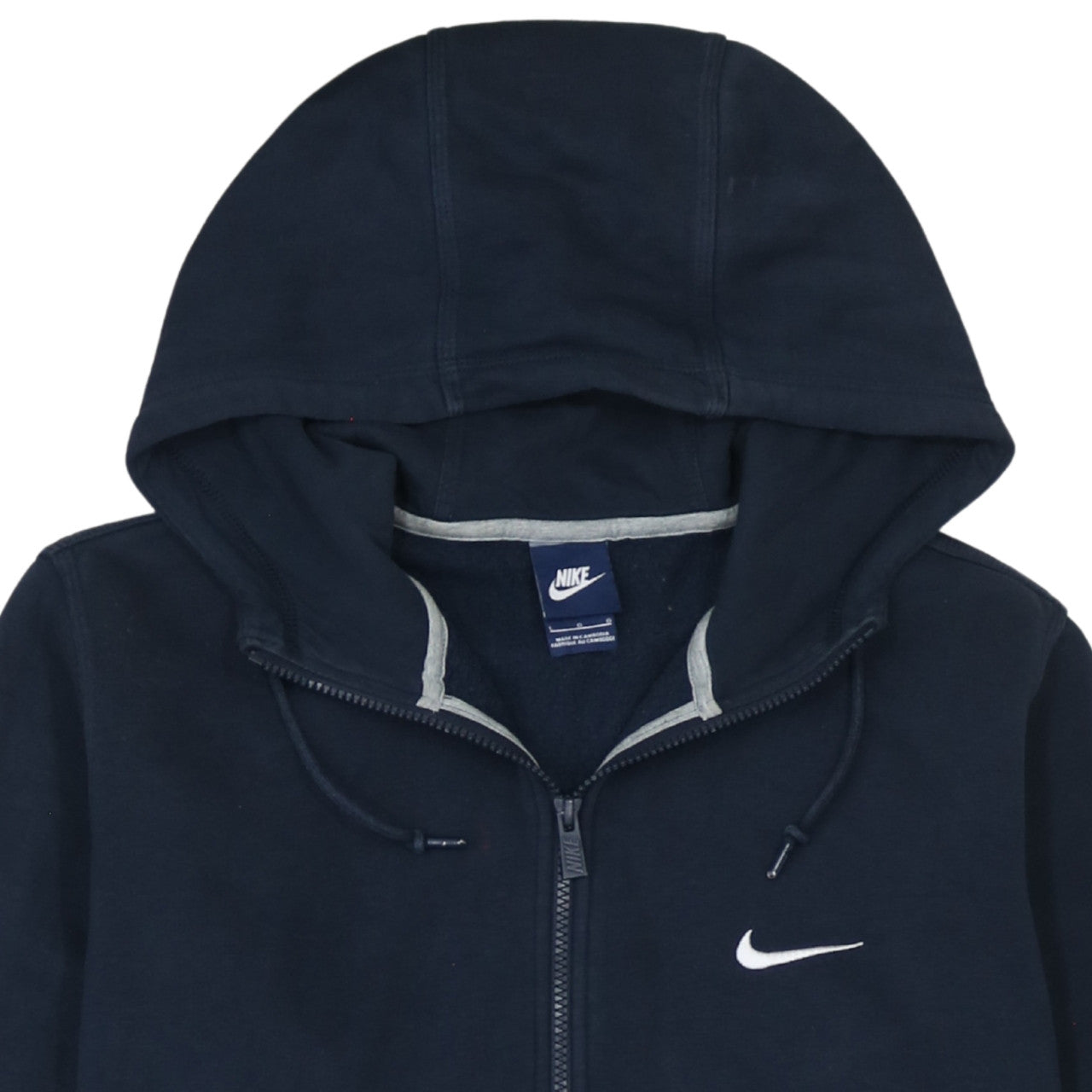 Nike Men Blue Full Zip Hoodie L Sports Fleece Sweatshirt
